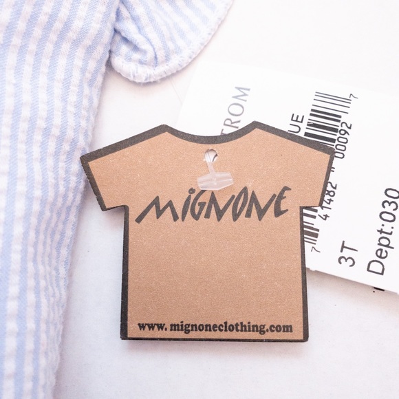 Seersucker & bright pink pom-pom trim dress (3T) - Picture 6 of 16